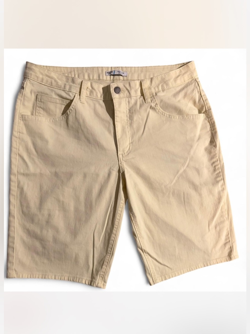 Riders by Lee Women’s Yellow Denim Bermuda Shorts Mid Rise Sz 12